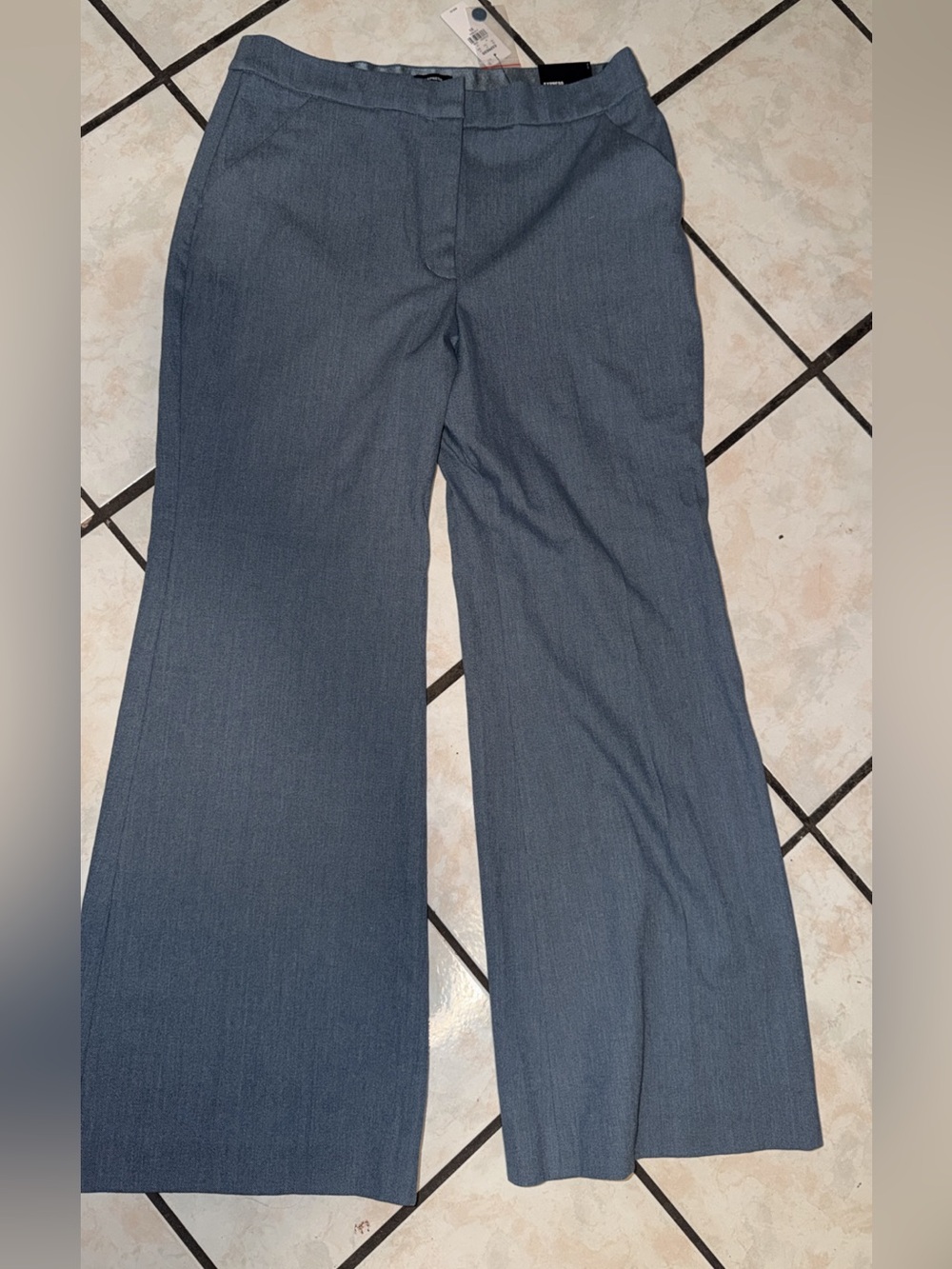 NWT Express Wide-Leg Trousers in Slate Blue - Sz 12S